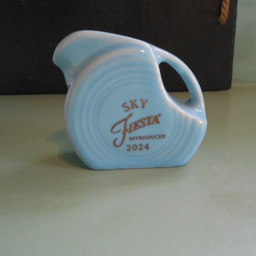 Fiesta Mini Disk Pitcher 4 3/4 oz Sky NWT Dillards 2024 56th Color Dancing Lady